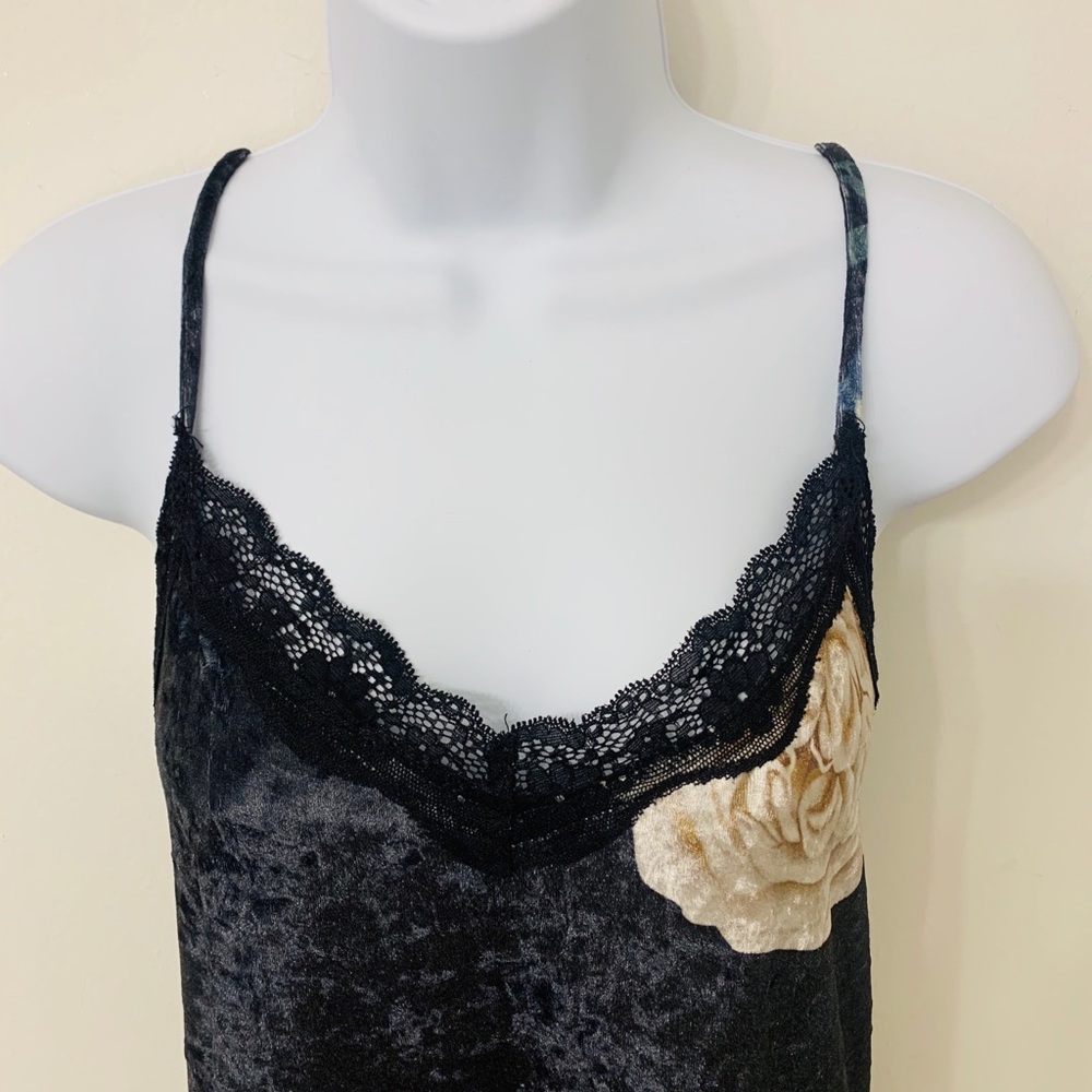 Nude Black Slip Dress with Flowers and Lace - Medium - Picture 3 of 7